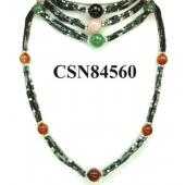 Assorted Colored Semi precious Stone Beads Hematite Cube Beads Stone Chain Choker Fashion Women Necklace